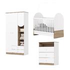 Dormitório Infantil Completo Berço Mini Cama 3x1 Para Quarto