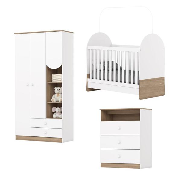 Dormitório Infantil Completo Berço Mini Cama 3x1 Para Quarto