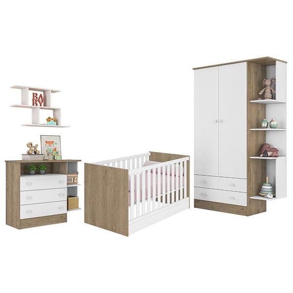 Dormitório Infantil Doce Sonho 2 Portas, Cômoda 3 Gavetas, Ni