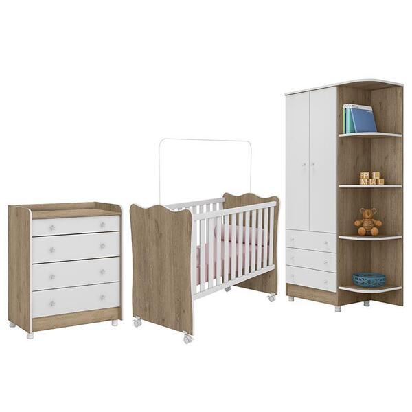 Dormitório Infantil Doce Sonho 2 Portas, Cômoda Trocador E Be