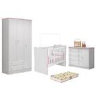 Dormitório Infantil Doce Sonho 3 Portas, Cômoda 1 Porta, Berç