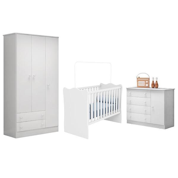 Dormitório Infantil Doce Sonho 3 Portas, Cômoda 1 Porta E Ber