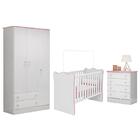 Dormitório Infantil Doce Sonho 3 Portas, Cômoda 4 Gavetas E B