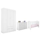 Dormitório Infantil Elisa Guarda Roupa, Cômoda E Berço Ternur