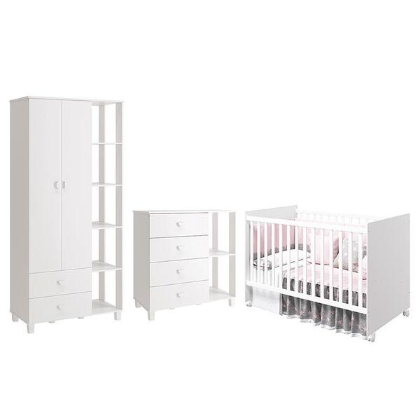Dormitório Infantil Gino Guarda Roupa, Cômoda E Berço Mel - R