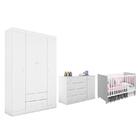 Dormitório Infantil Helena Guarda Roupa, Cômoda E Berço Tico