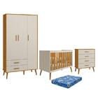 Dormitório Infantil Isis Guarda Roupa 3 Portas, Cômoda E Berç