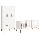 Dormitório Infantil Isis Guarda Roupa 3 Portas, Cômoda E Berç