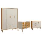 Dormitório Infantil Isis Guarda Roupa 4 Portas, Cômoda 1 Port