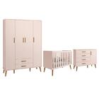 Dormitório Infantil Isis Guarda Roupa 4 Portas, Cômoda 1 Port