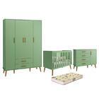 Dormitório Infantil Isis Guarda Roupa 4 Portas, Cômoda 1 Port