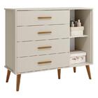 Dormitório Infantil Isis Guarda Roupa 4 Portas, Cômoda 1 Port