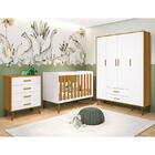 Dormitório Infantil Isis Guarda Roupa 4 Portas, Cômoda E Berç