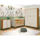 Dormitório Infantil Isis Guarda Roupa 4 Portas, Cômoda E Berç