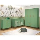 Dormitório Infantil Isis Guarda Roupa 4 Portas, Cômoda E Berç