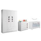 Dormitório Infantil Lívia Guarda Roupa, Cômoda E Berço Encant