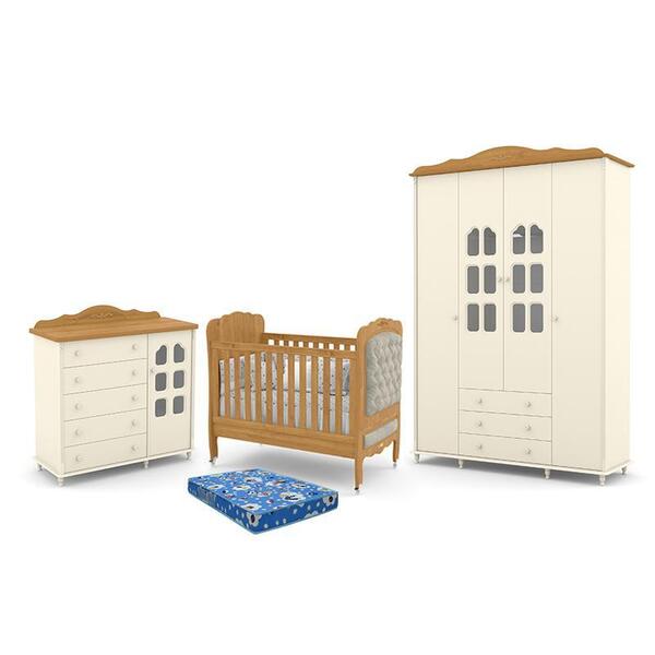 Dormitório Infantil Provence New Guarda Roupa, Cômoda Slim, B