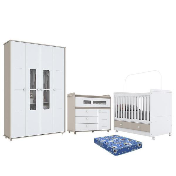 Dormitório Infantil Pula-pula Guarda Roupa, Cômoda, Berço Aqu