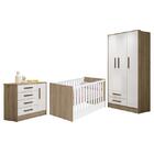 Dormitório Infantil Q Encanto Com Guarda Roupa, Cômoda E Berç