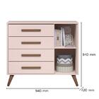 Dormitório Infantil Q Encanto Retrô Guarda Roupa, Cômoda E Be