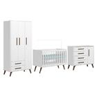 Dormitório Infantil Q Encanto Retrô Guarda Roupa, Cômoda E Be