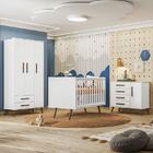 Dormitório Infantil Q Encanto Retrô Guarda Roupa, Cômoda E Be