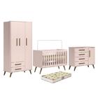 Dormitório Infantil Q Encanto Retrô Guarda Roupa, Cômoda E Be