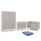 Dormitório Infantil Retrô Gold 4 Portas, Cômoda 6 Gavetas E B