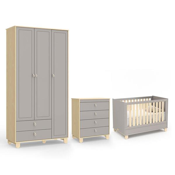 Dormitório Infantil Rope Guarda Roupa 3 Portas, Cômoda E Berç