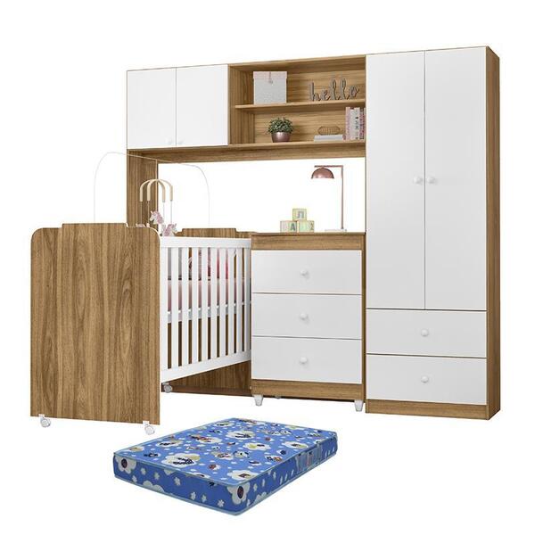 Dormitório Infantil Sophia Conjugado, Cômoda E Berço Com Colc