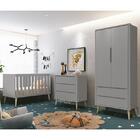 Dormitório Infantil Theo Retrô 2 Portas, Cômoda, Berço Com Pé