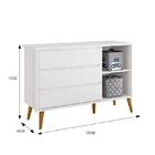 Dormitório Infantil Theo Retrô 3 Portas, Cômoda 1 Porta, Berç