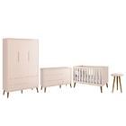 Dormitório Infantil Theo Retrô 3 Portas, Cômoda 1 Porta, Berç