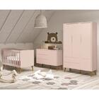 Dormitório Infantil Theo Retrô 3 Portas, Cômoda 1 Porta, Berç