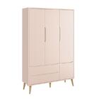 Dormitório Infantil Theo Retrô 3 Portas, Cômoda, Berço Com Pé