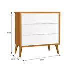 Dormitório Infantil Theo Retrô 3 Portas, Cômoda, Berço Com Pé