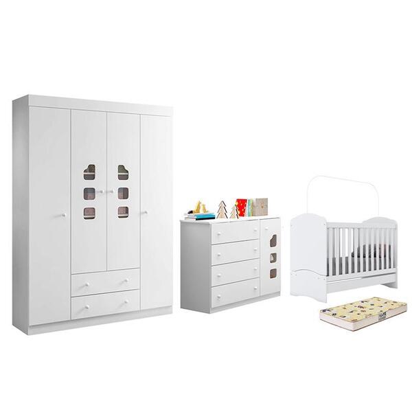 Dormitório Lívia Guarda Roupa, Cômoda E Berço Bala De Menta C