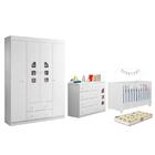 Dormitório Lívia Guarda Roupa, Cômoda E Berço Encanto Com Col