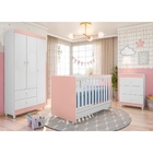 Dormitório Marge Rosê Branco Com Colchão