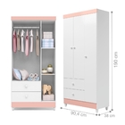 Dormitório Marge Rosê Branco Com Colchão