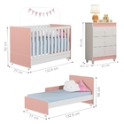 Dormitório Marge Rosê Branco Com Colchão