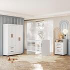 Dormitório Melissa Guarda Roupa, Cômoda E Berço Com Colchão S