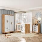 Dormitório Melissa Guarda Roupa, Cômoda E Berço Com Colchão S
