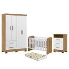 Dormitório Melissa Guarda Roupa, Cômoda E Berço Com Colchão S