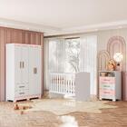 Dormitório Melissa Guarda Roupa, Cômoda E Berço Com Colchão S