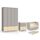 Dormitório Rope Guarda Roupa 4 Portas, Cômoda E Berço Com Col