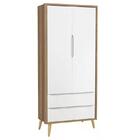 Dormitório Theo 2 Portas E Mesa De Canto Com Pés Madeira Natu