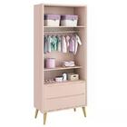 Dormitório Theo 2 Portas, Mesa De Canto Com Pés Madeira Natur