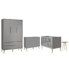 Dormitório Theo 3 Portas, Cômoda 6 Gavetas, Berço E Mesa De C