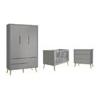 Dormitório Theo 3 Portas E Cômoda 3 Gavetas Com Pés Madeira N